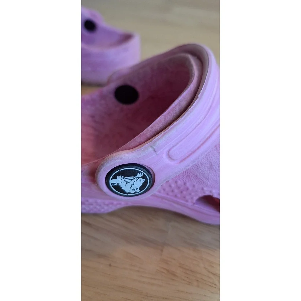 Crocs Classic Clog Kids Toddler C5 Pink Marbled Slip On Comfort Shoes Sandals